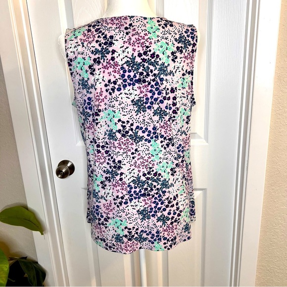 Liz Claiborne Floral Coquette Office Career Business Wear Top Sz. L - Picture 2 of 4